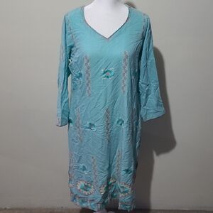 Artisan Handmade Embroidered Cotton Kurti Tunic - Small
